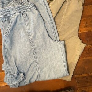 Cat & Jack Army Green Wide Leg Pants 2 pair cargo pants